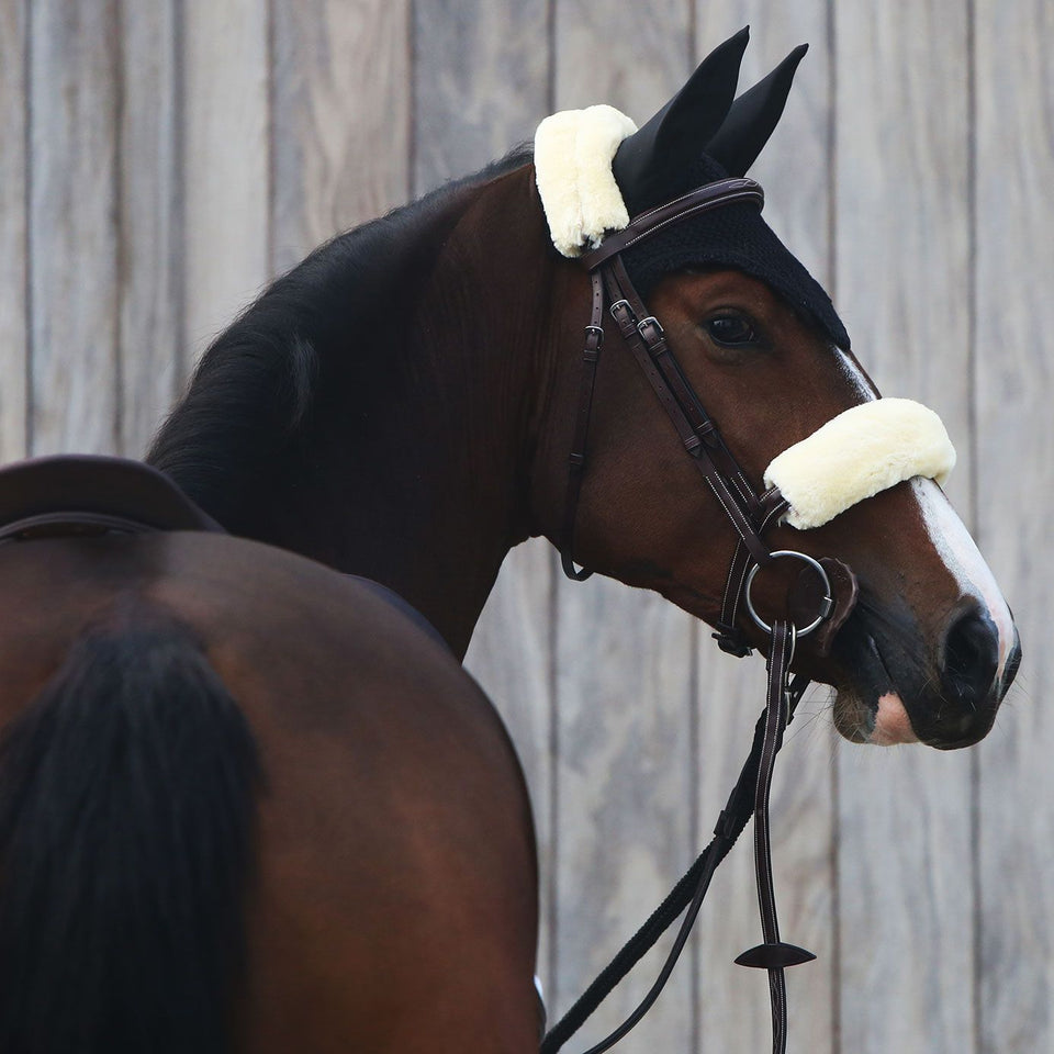 Kentucky Horsewear Sheepskin Noseband Cover - Natural