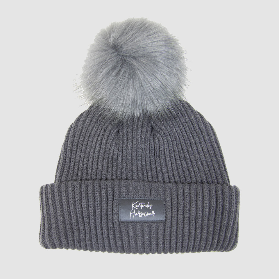 Kentucky Horsewear Pompom Beanie Hat - Grey
