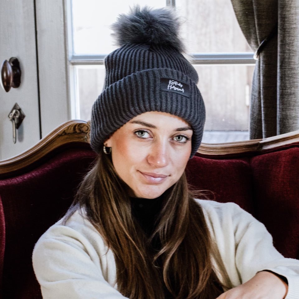 Kentucky Horsewear Pompom Beanie Hat - Grey