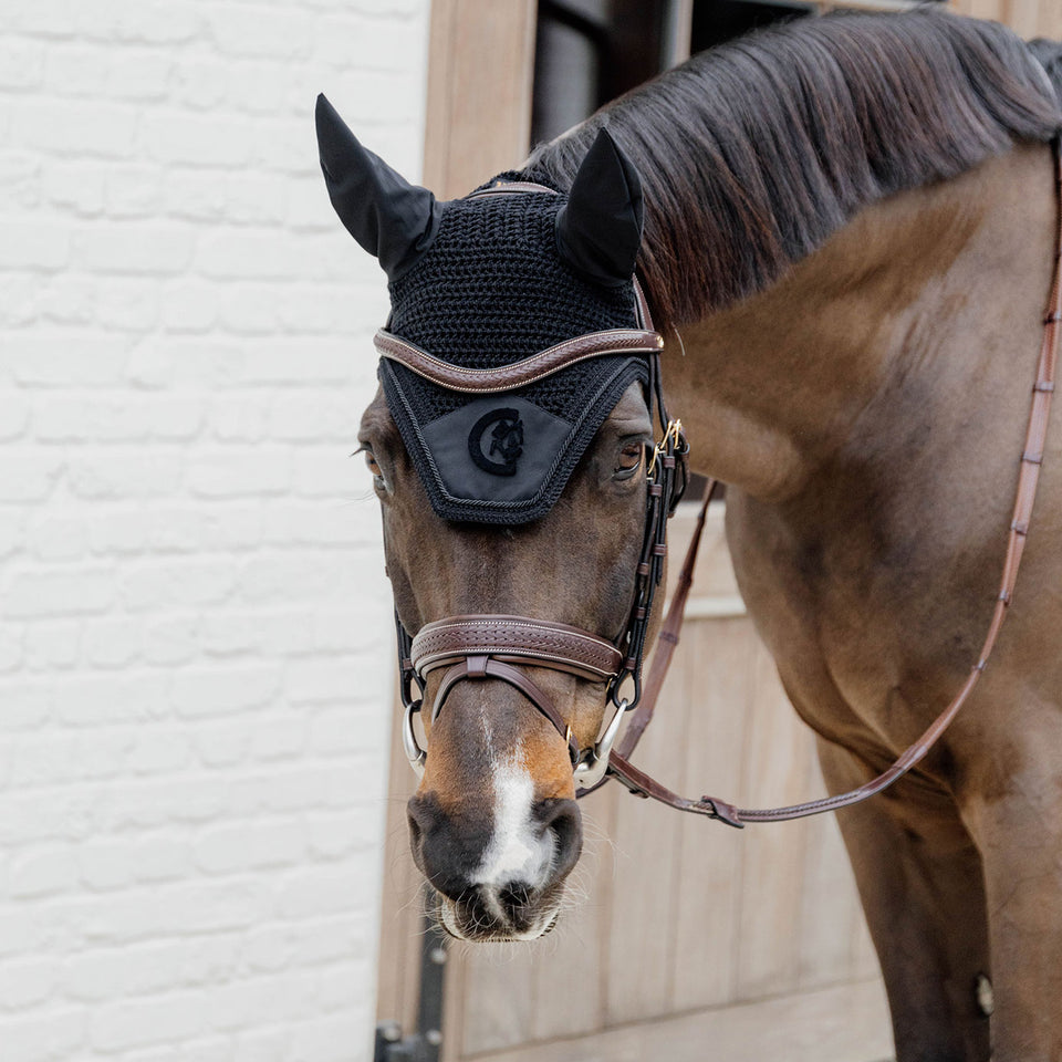 Kentucky Horsewear Wellington 3D Logo Fly Veil - Black