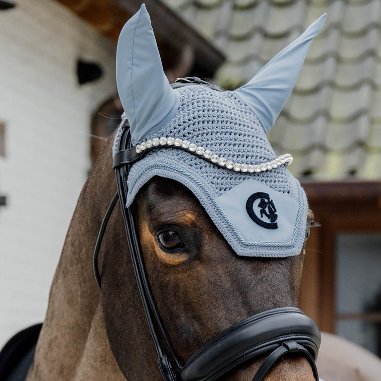 Kentucky Horsewear Wellington 3D Logo Fly Veil - Light Blue