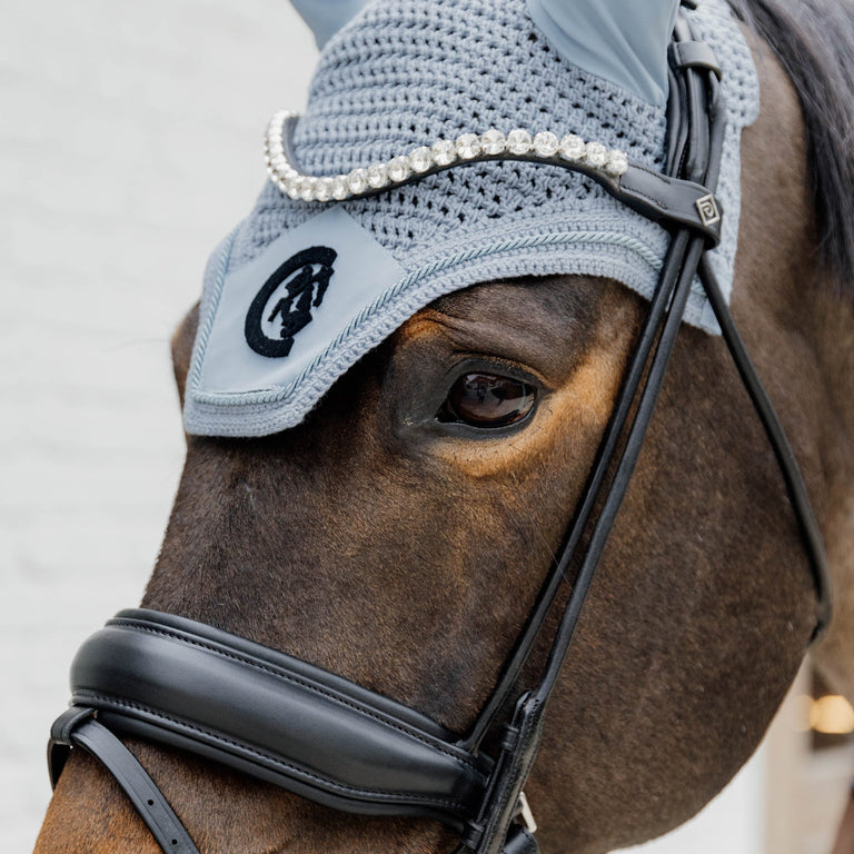 Kentucky Horsewear Wellington 3D Logo Fly Veil - Light Blue