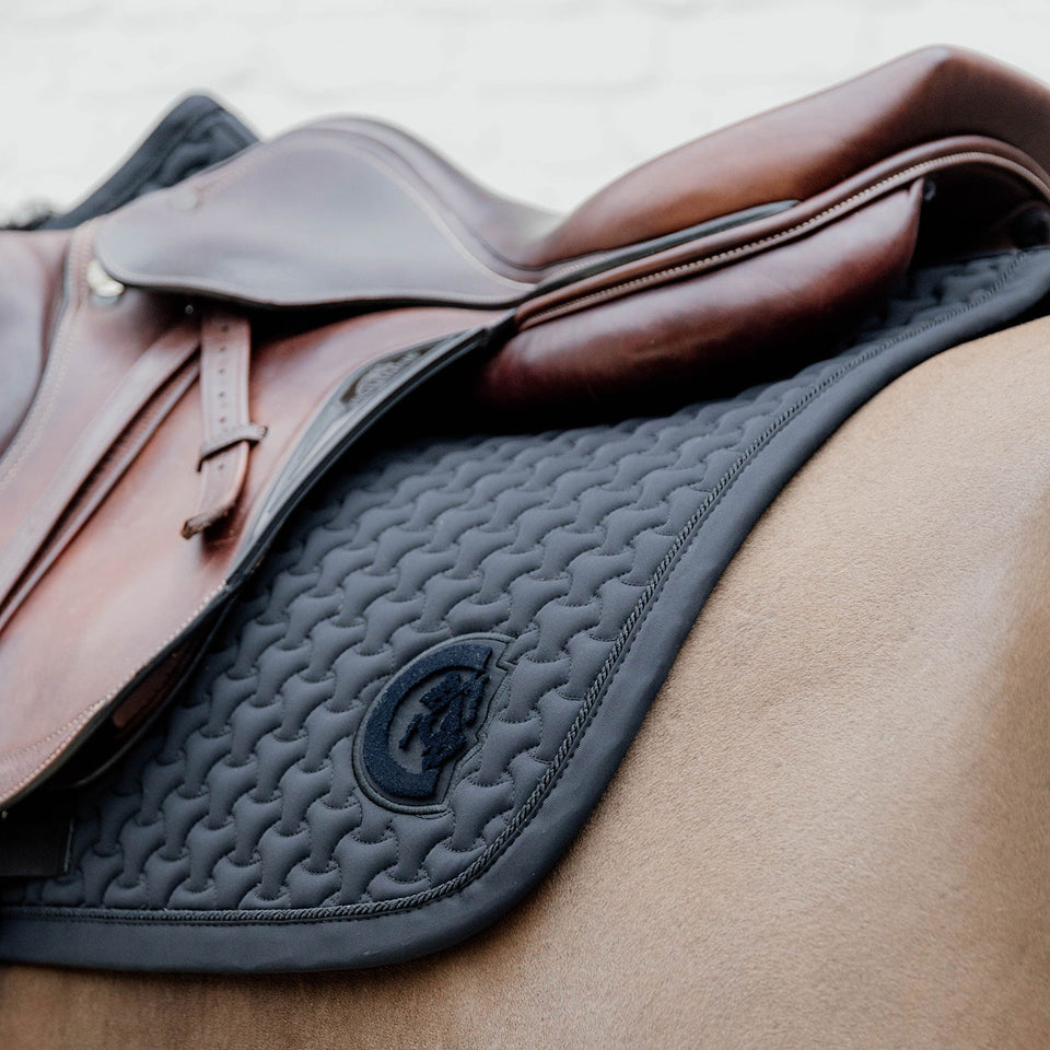 Kentucky Horsewear Plaited 3D Logo Saddle Cloth - Black