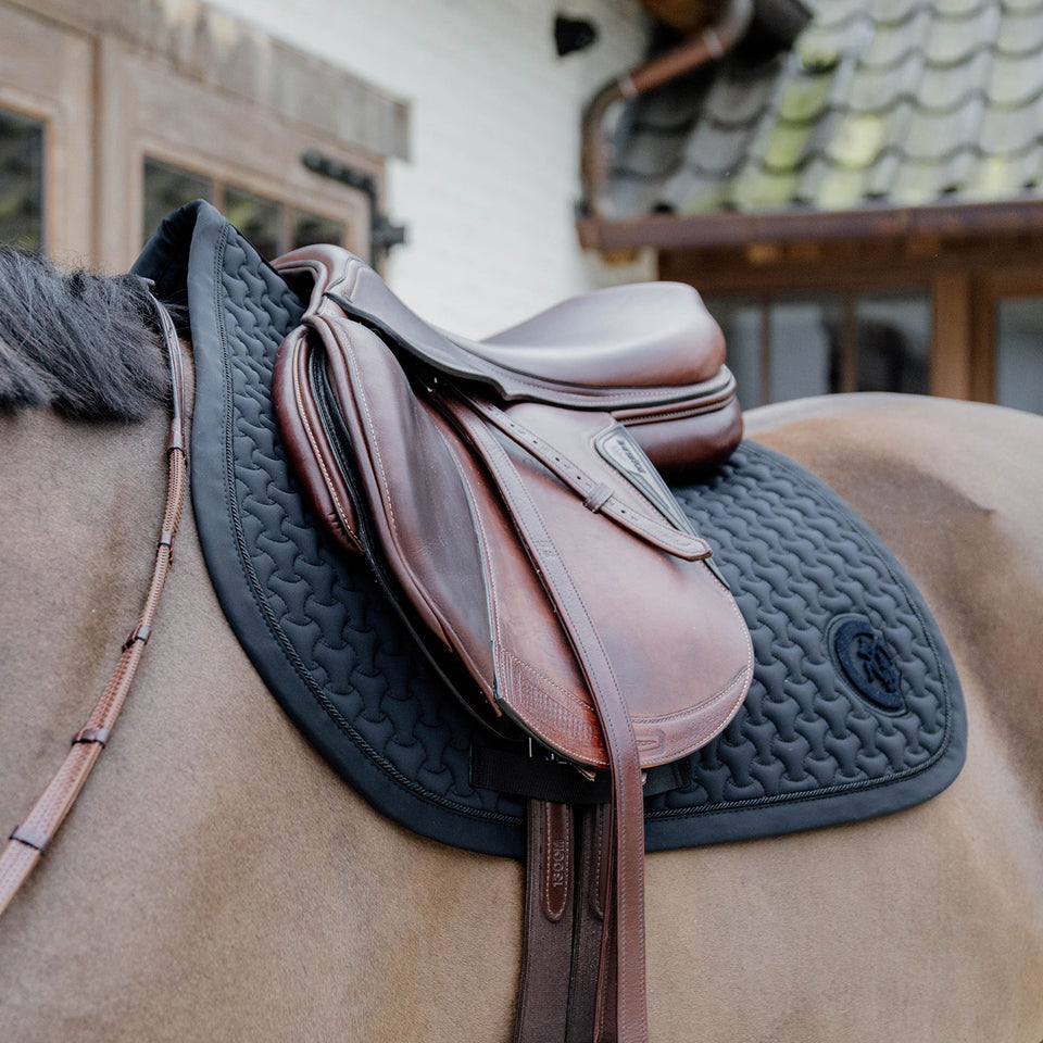 Kentucky Horsewear Plaited 3D Logo Saddle Cloth - Black