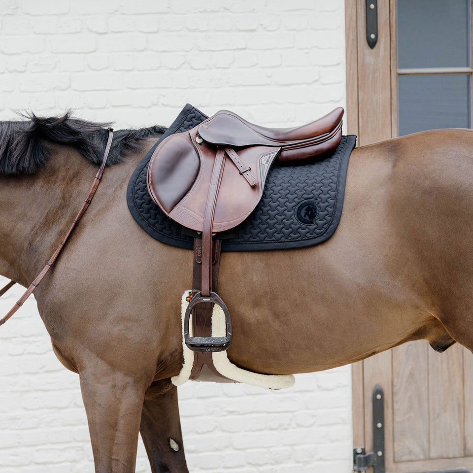 Kentucky Horsewear Plaited 3D Logo Saddle Cloth - Black