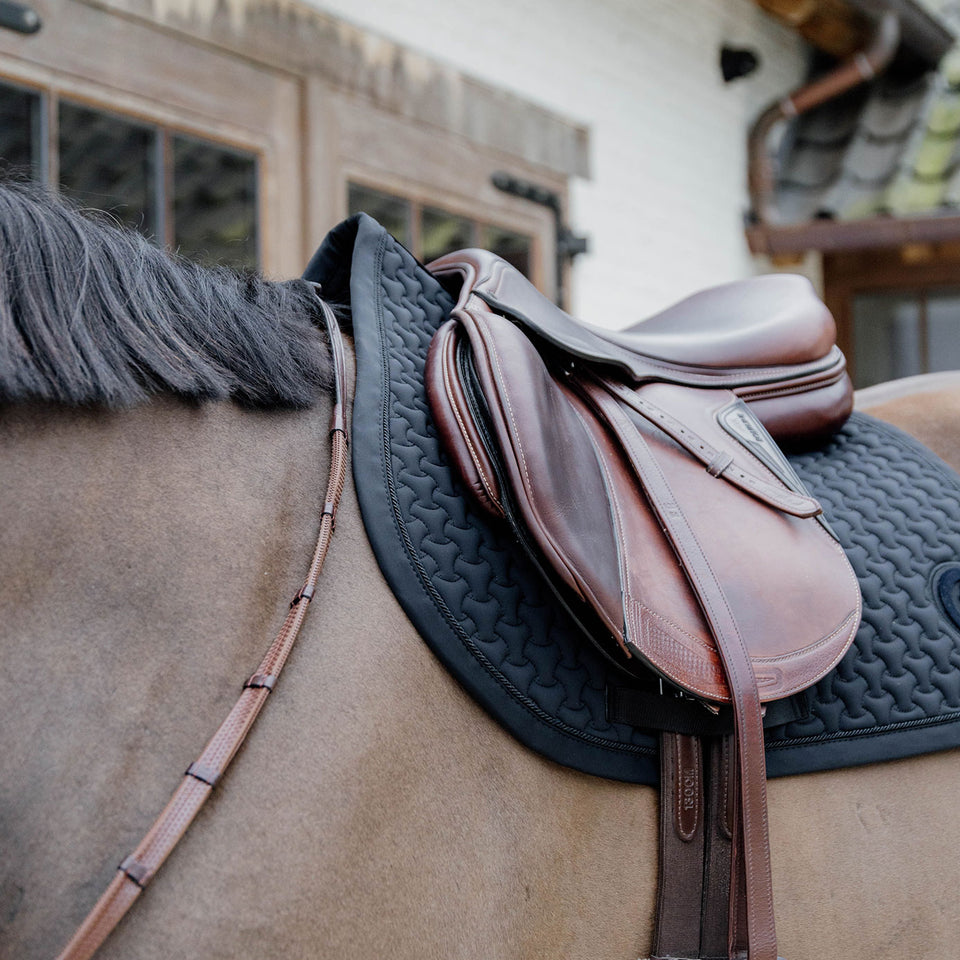 Kentucky Horsewear Plaited 3D Logo Saddle Cloth - Black