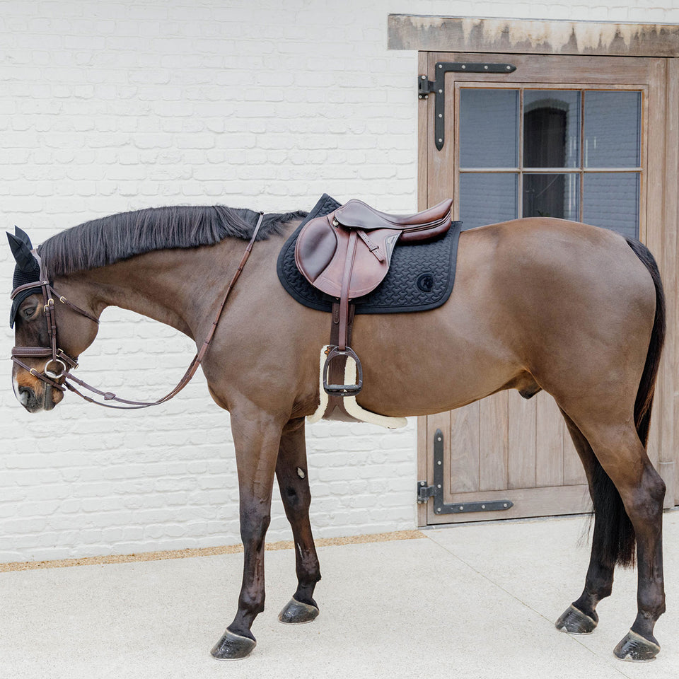 Kentucky Horsewear Plaited 3D Logo Saddle Cloth - Black