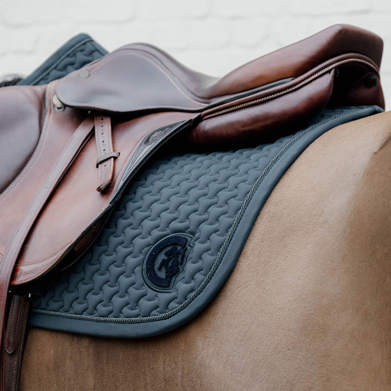 Kentucky Horsewear Plaited 3D Logo Saddle Cloth - Pine Green