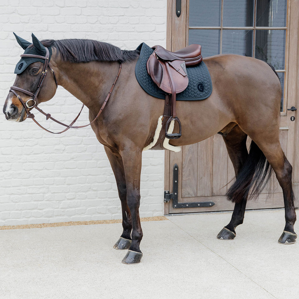 Kentucky Horsewear Plaited 3D Logo Saddle Cloth - Pine Green