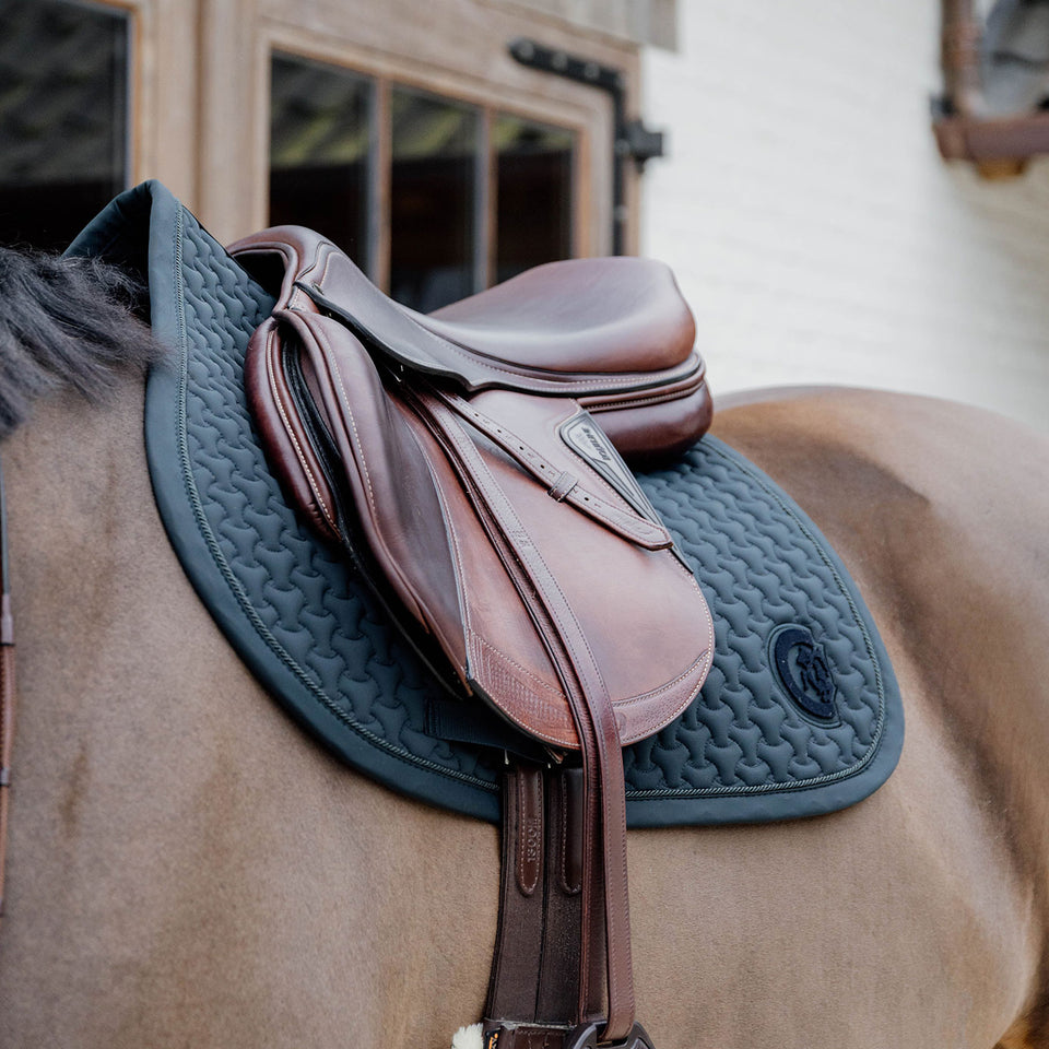 Kentucky Horsewear Plaited 3D Logo Saddle Cloth - Pine Green