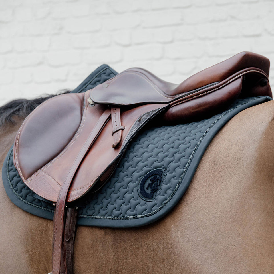 Kentucky Horsewear Plaited 3D Logo Saddle Cloth - Pine Green