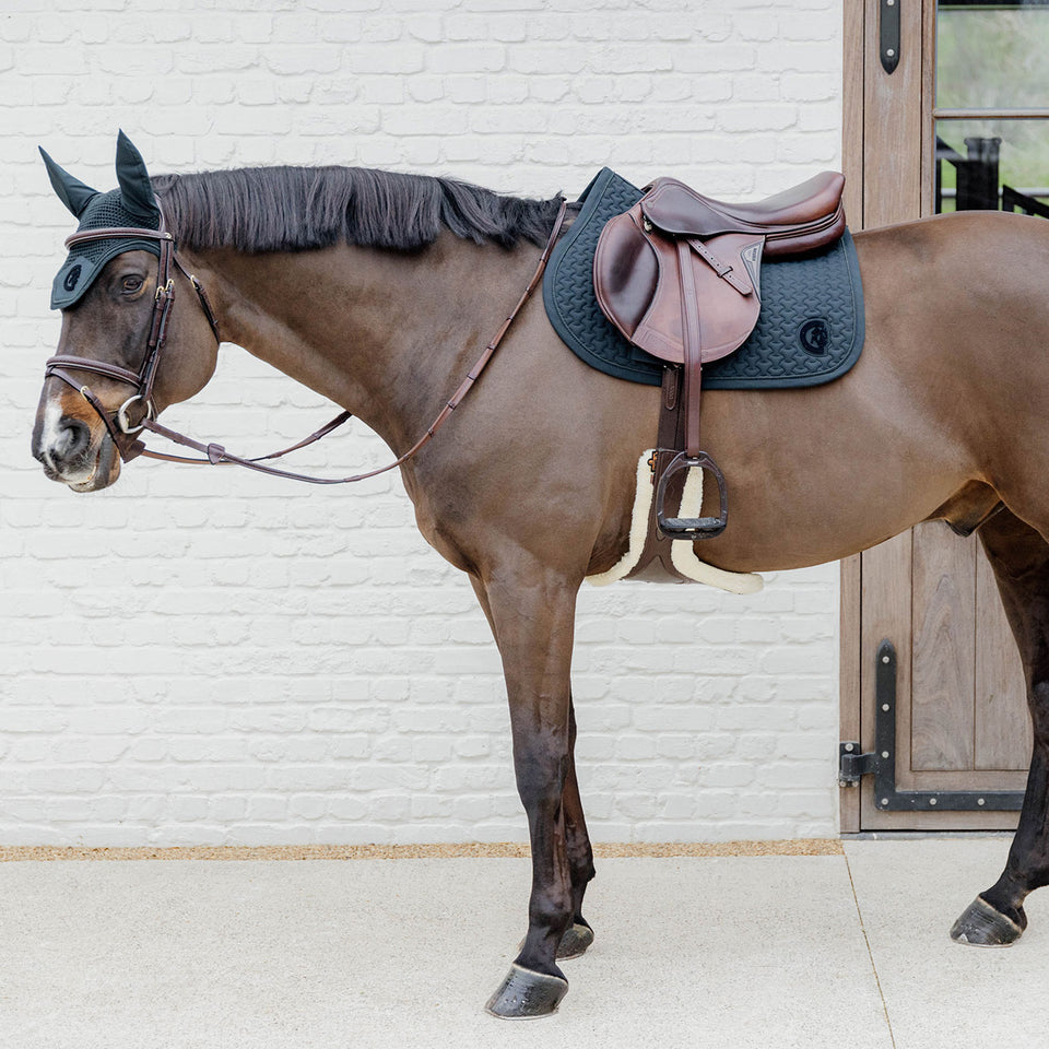 Kentucky Horsewear Plaited 3D Logo Saddle Cloth - Pine Green