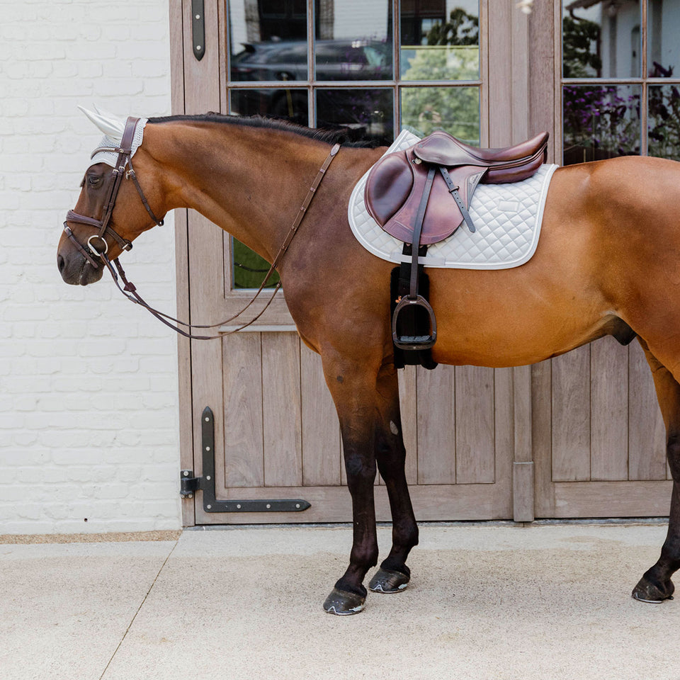 Kentucky Horsewear Diamond Quilt Rope Jumping Saddle Cloth - Grey