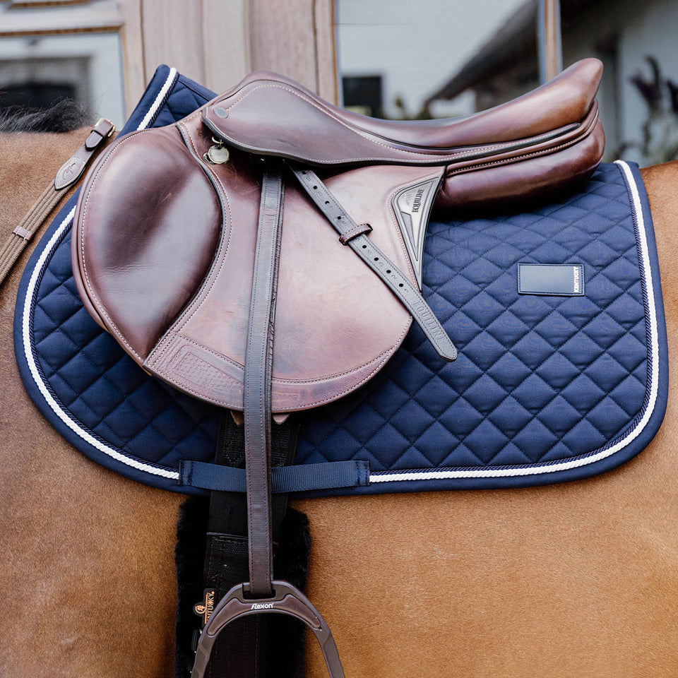 Kentucky Horsewear Diamond Quilt Rope Jumping Saddle Cloth - Navy