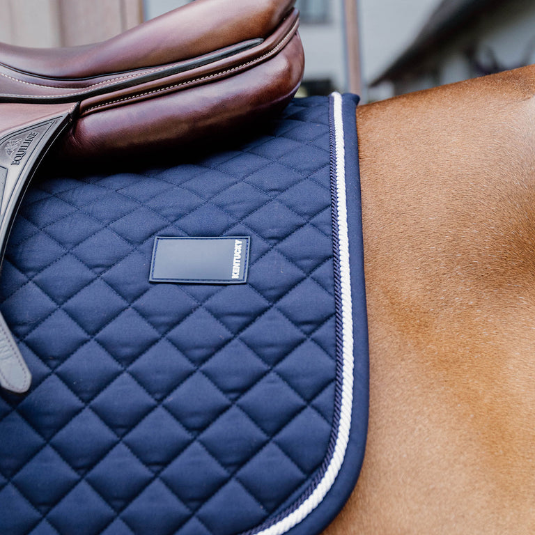 Kentucky Horsewear Diamond Quilt Rope Jumping Saddle Cloth - Navy