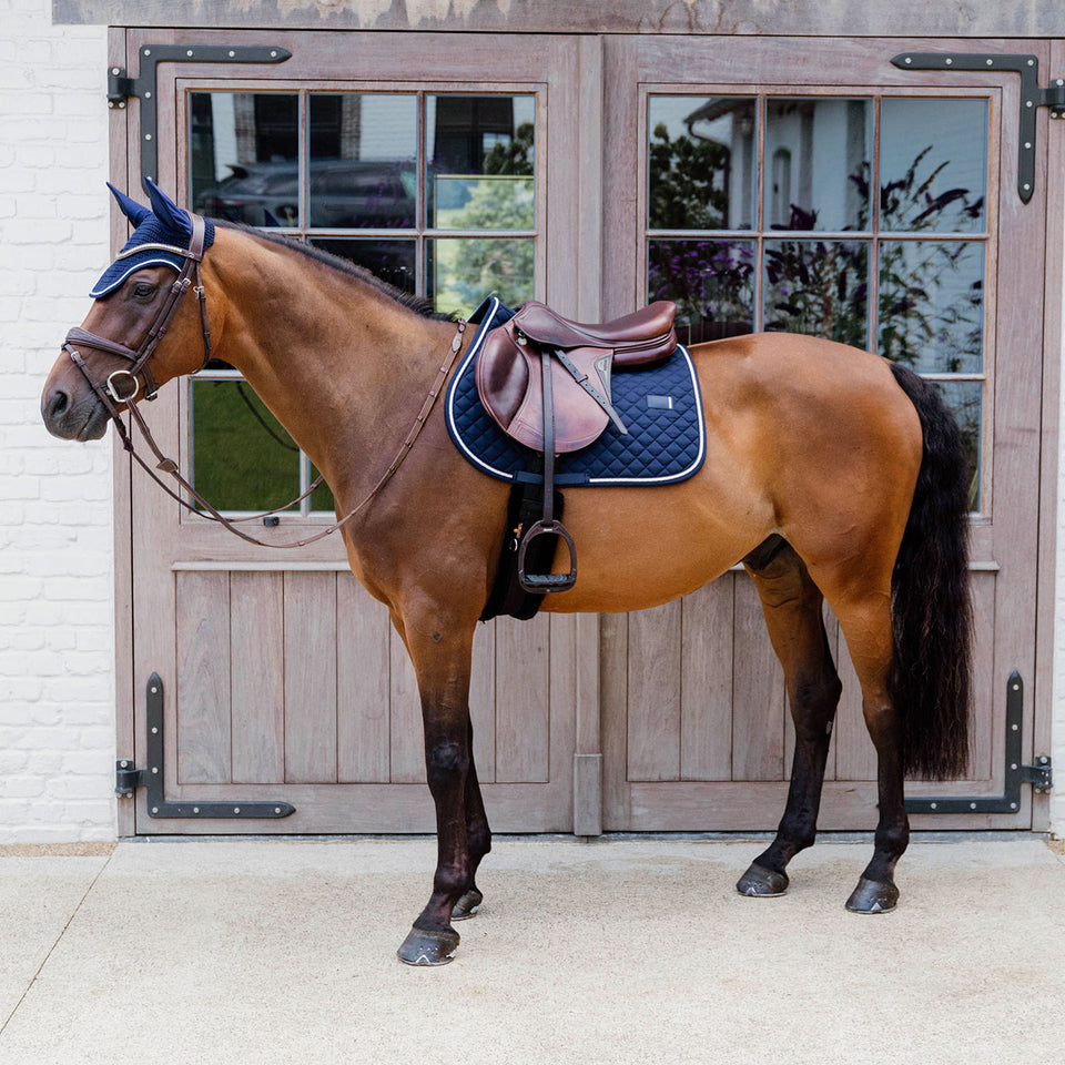 Kentucky Horsewear Diamond Quilt Rope Jumping Saddle Cloth - Navy
