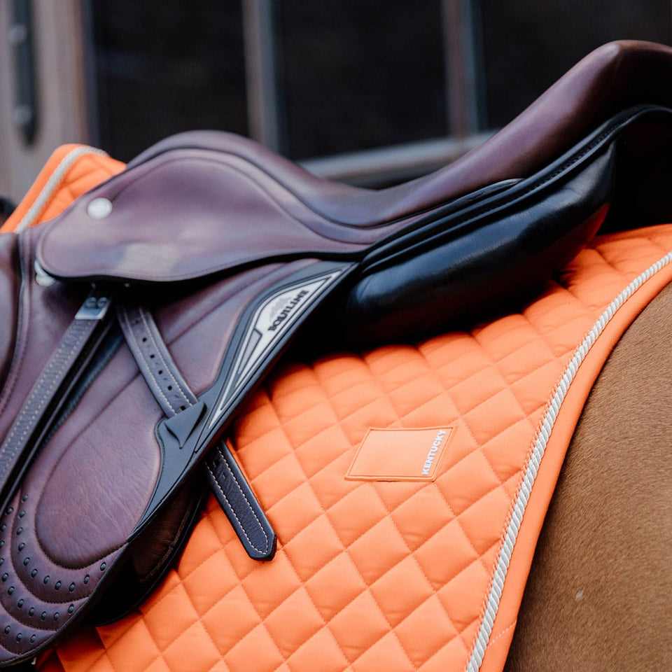 Kentucky Horsewear Diamond Quilt Rope Jumping Saddle Cloth - Orange