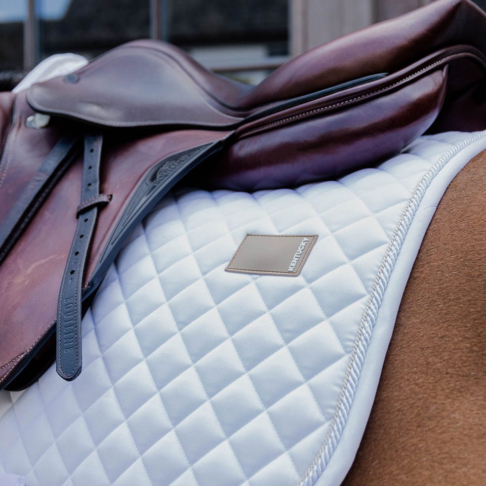 Kentucky Horsewear Diamond Quilt Rope Jumping Saddle Cloth - White