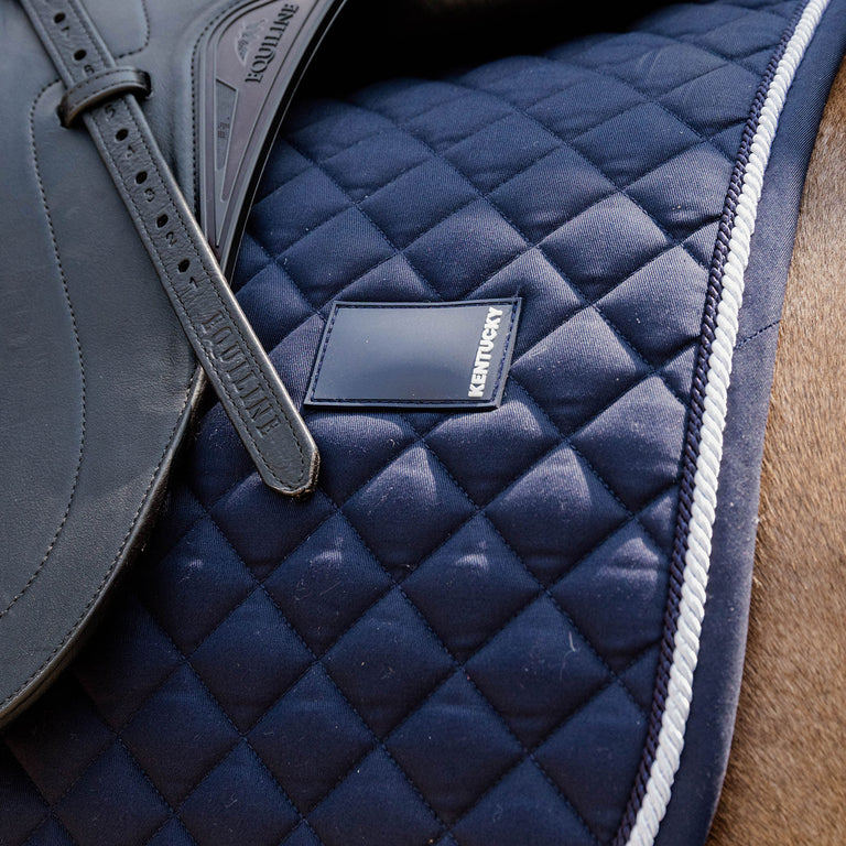 Kentucky Horsewear Diamond Quilt Rope Dressage Saddle Cloth - Navy