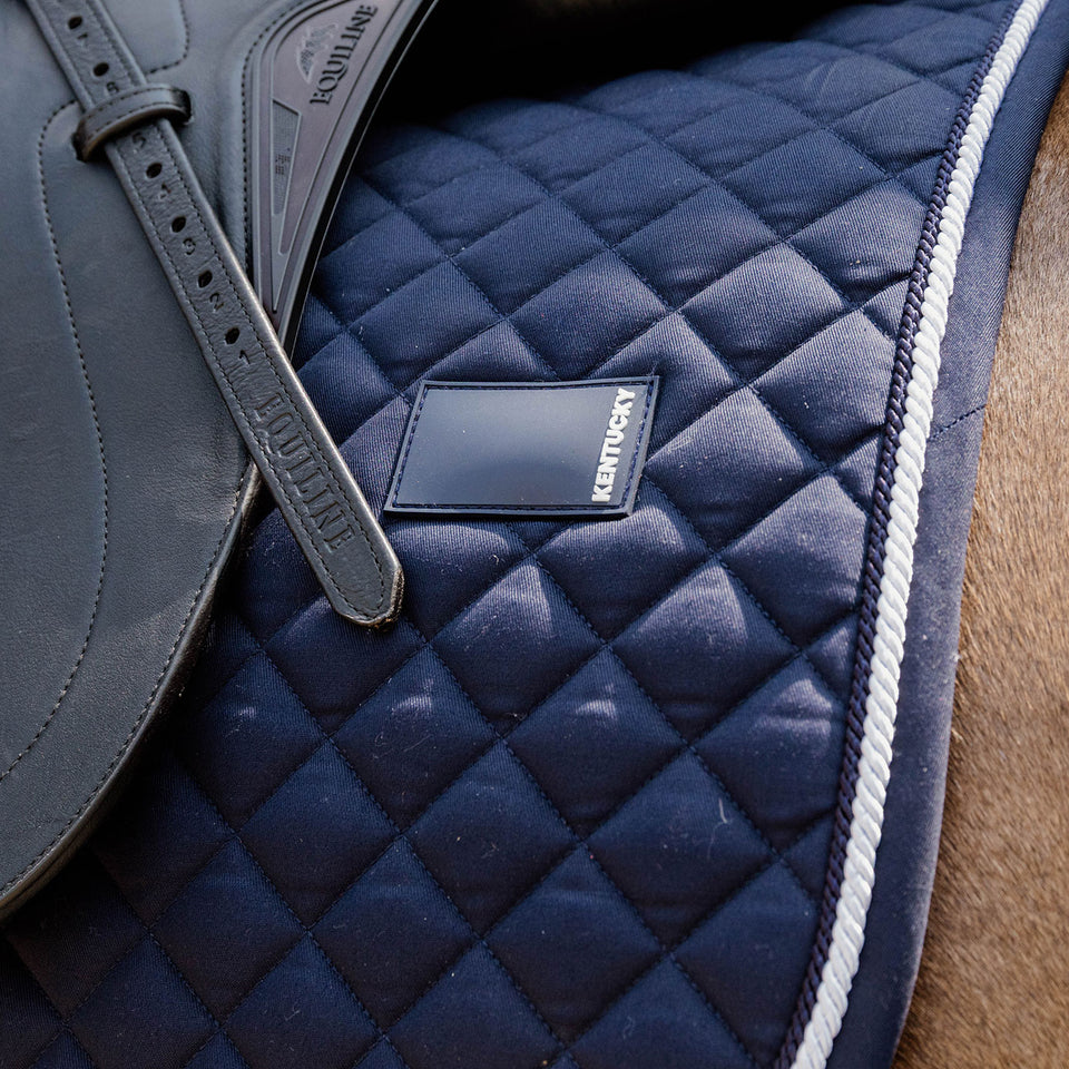 Kentucky Horsewear Diamond Quilt Rope Dressage Saddle Cloth - Navy