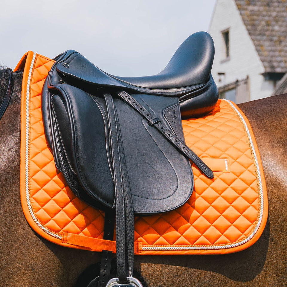 Kentucky Horsewear Diamond Quilt Rope Dressage Saddle Cloth - Orange