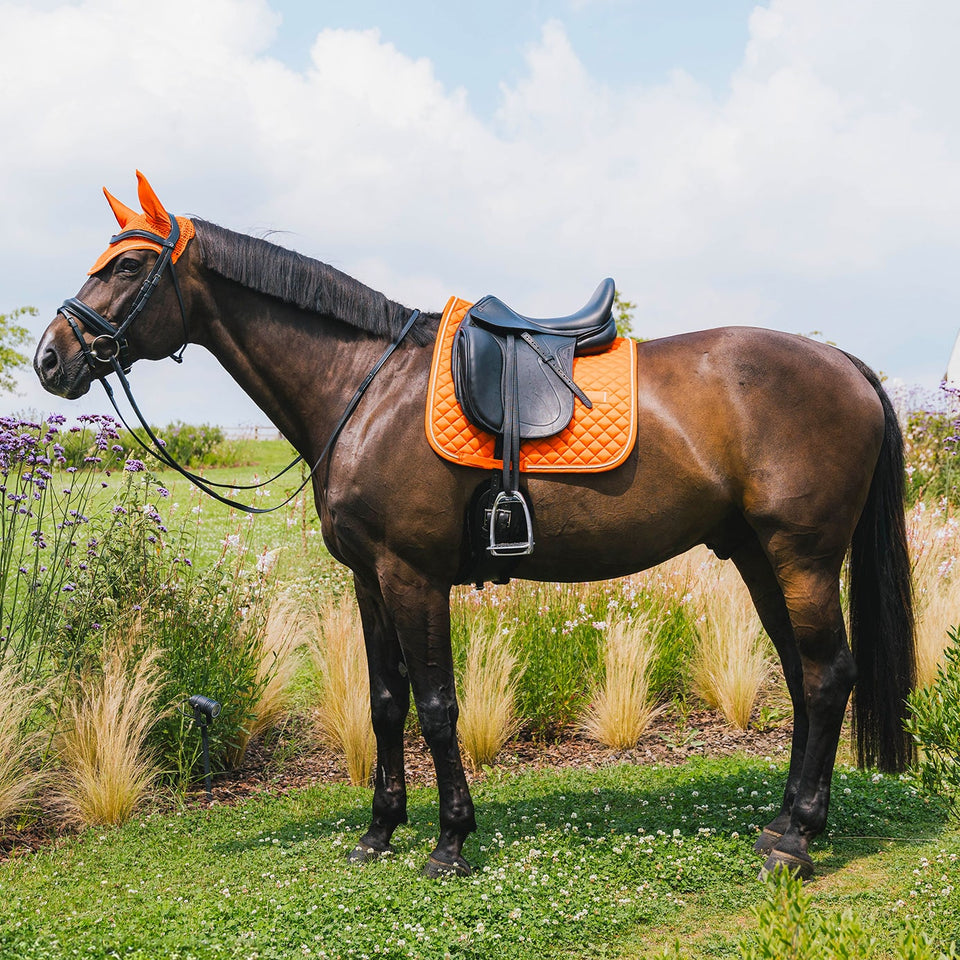 Kentucky Horsewear Diamond Quilt Rope Dressage Saddle Cloth - Orange