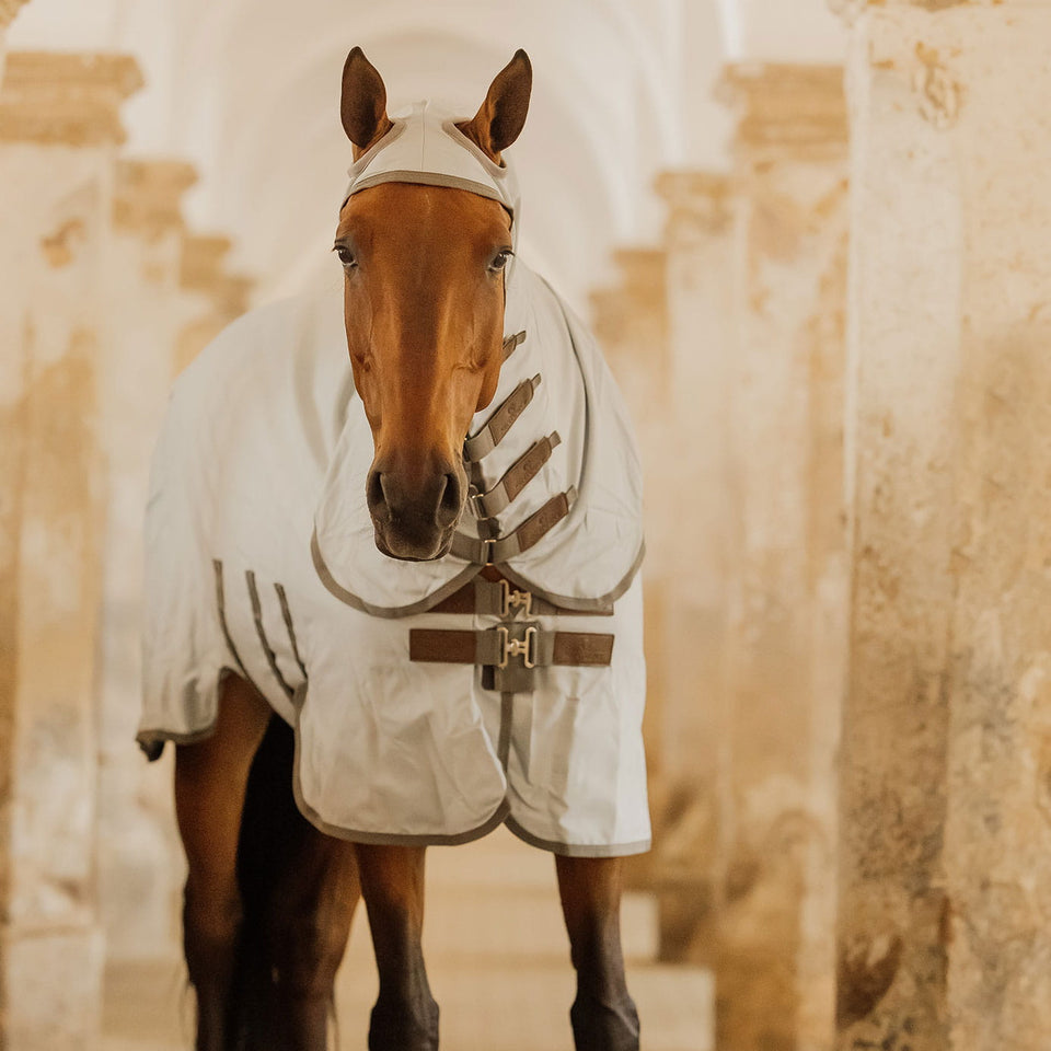Kentucky Horsewear Eczema Fly Rug with Hood - Grey