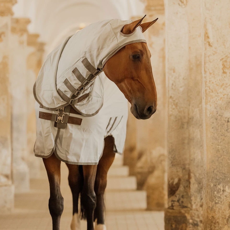 Kentucky Horsewear Eczema Fly Rug with Hood - Grey