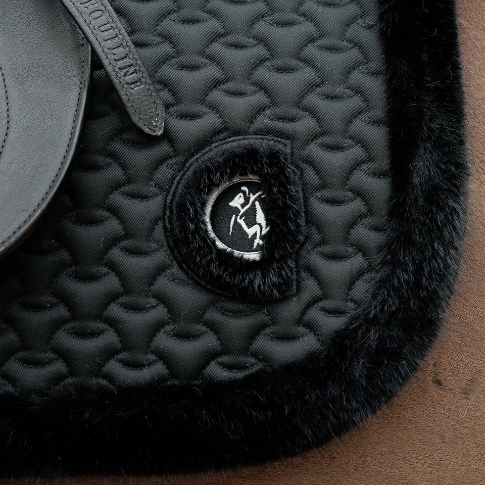 Kentucky Horsewear Faux Fur Trim Dressage Saddle Cloth - Black