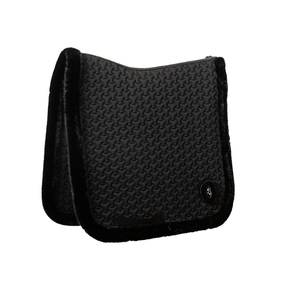 Kentucky Horsewear Faux Fur Trim Dressage Saddle Cloth - Black
