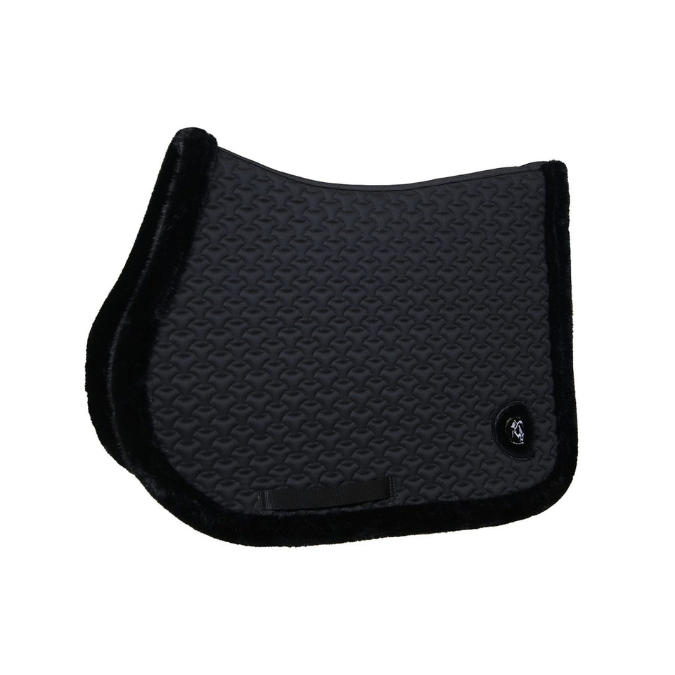 Kentucky Horsewear Faux Fur Trim Jumping Saddle Cloth - Black