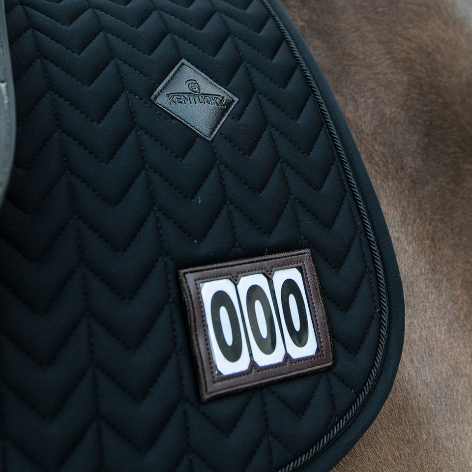 Kentucky Horsewear Fishbone Competition Numbers Jumping Saddle Cloth - Black