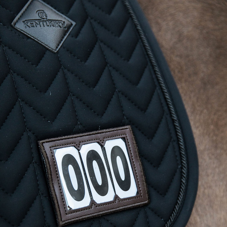 Kentucky Horsewear Fishbone Competition Numbers Jumping Saddle Cloth - Black