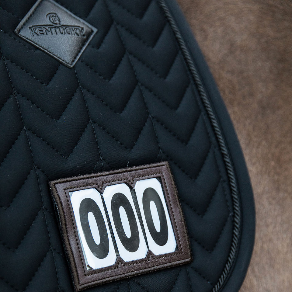 Kentucky Horsewear Fishbone Competition Numbers Jumping Saddle Cloth - Black