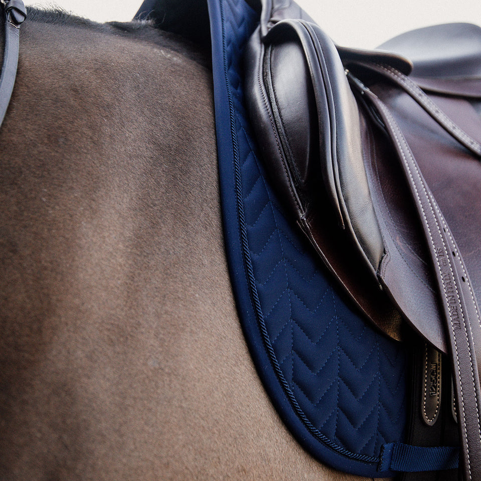 Kentucky Horsewear Fishbone Competition Numbers Jumping Saddle Cloth - Navy
