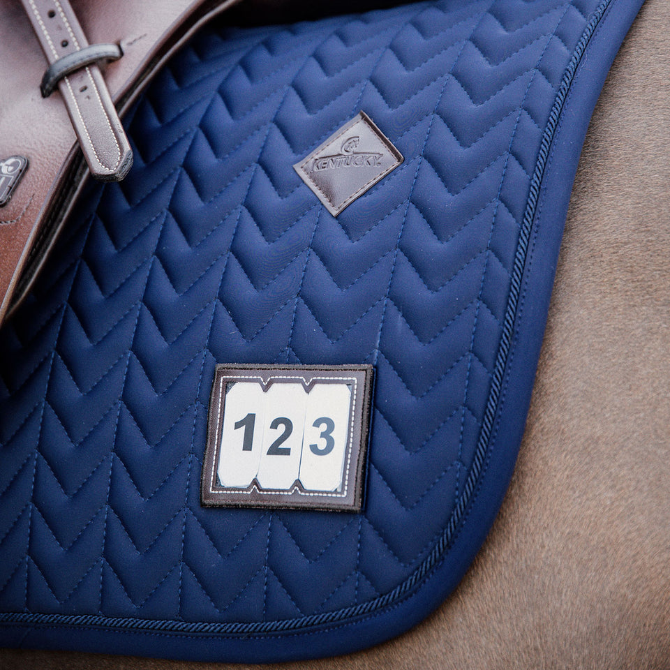 Kentucky Horsewear Fishbone Competition Numbers Jumping Saddle Cloth - Navy