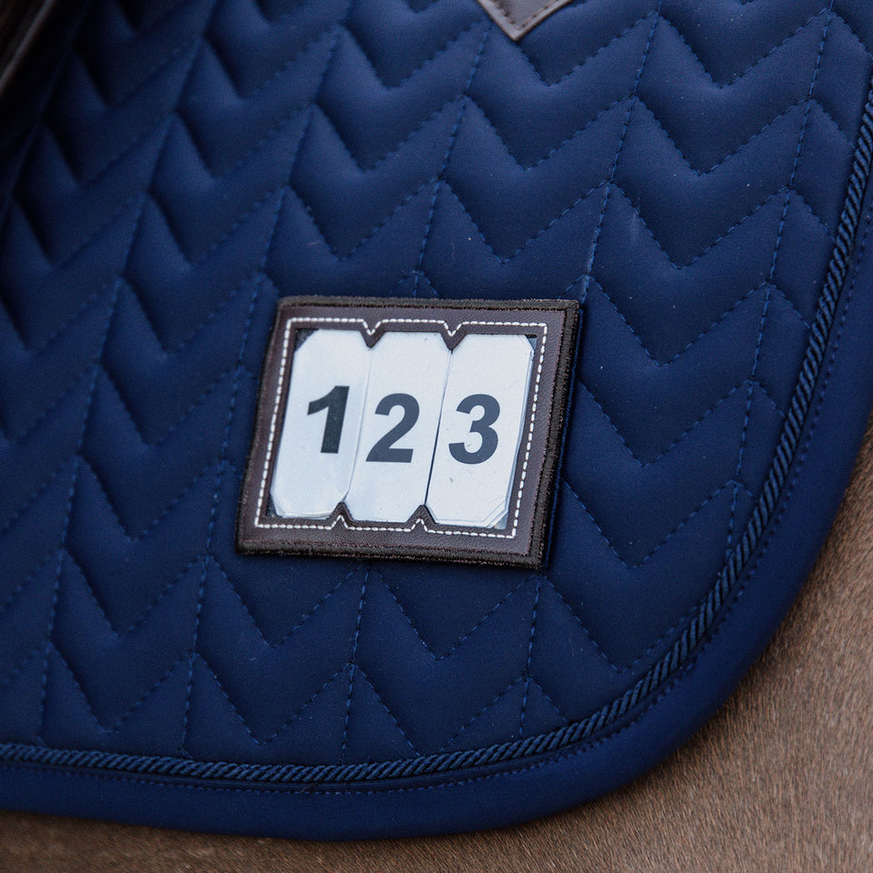 Kentucky Horsewear Fishbone Competition Numbers Jumping Saddle Cloth - Navy