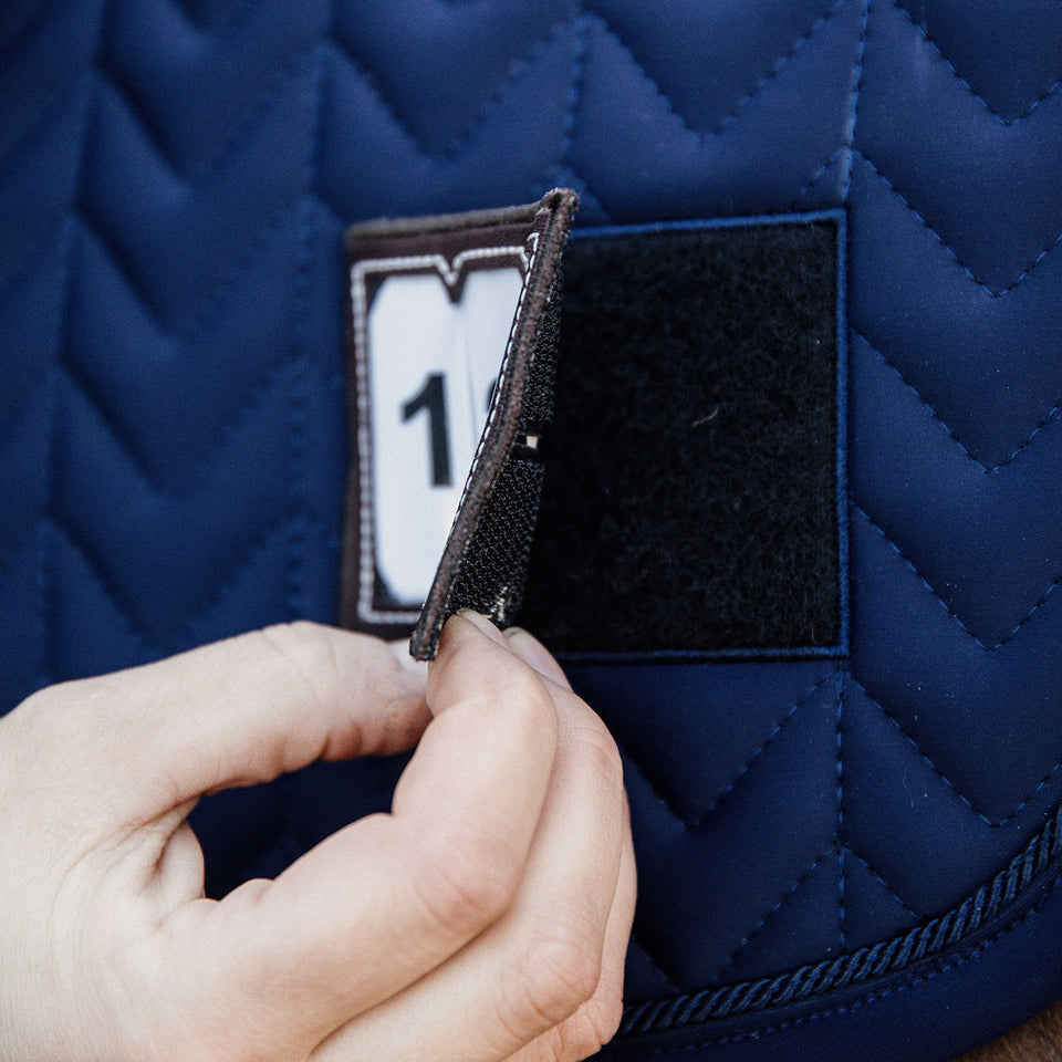 Kentucky Horsewear Fishbone Competition Numbers Jumping Saddle Cloth - Navy