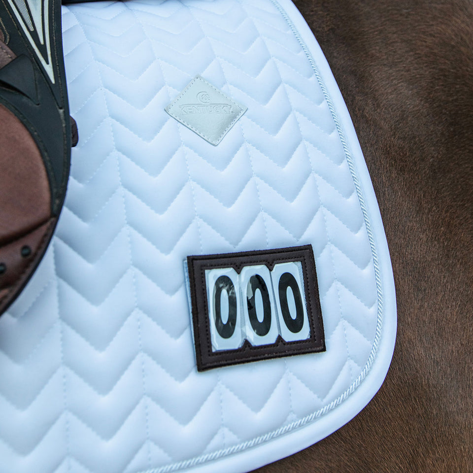Kentucky Horsewear Fishbone Competition Numbers Jumping Saddle Cloth - White