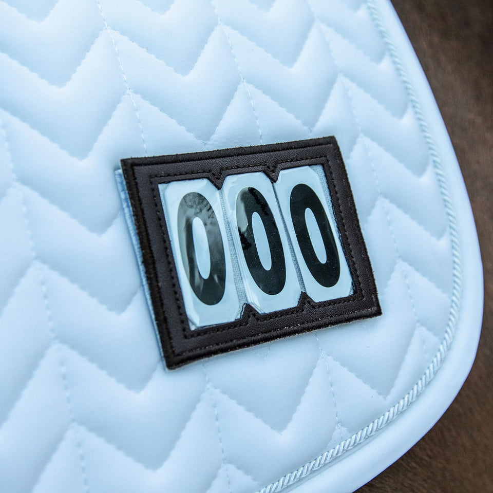 Kentucky Horsewear Fishbone Competition Numbers Jumping Saddle Cloth - White