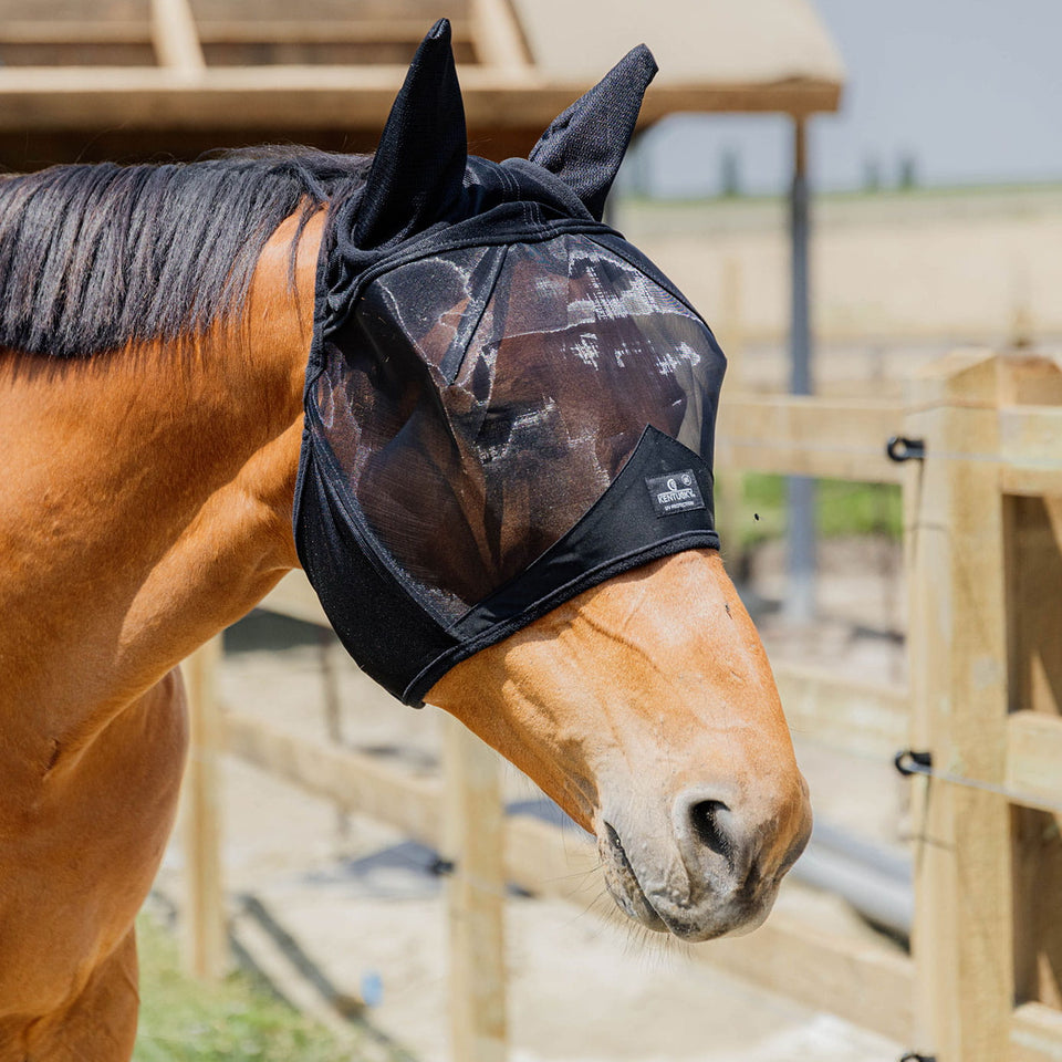 Kentucky Horsewear Fly Mask Classic with Ears - Black