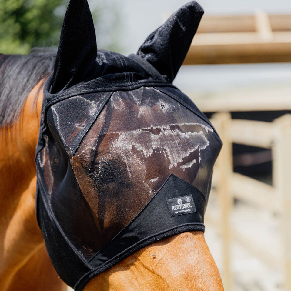 Kentucky Horsewear Fly Mask Classic with Ears - Black