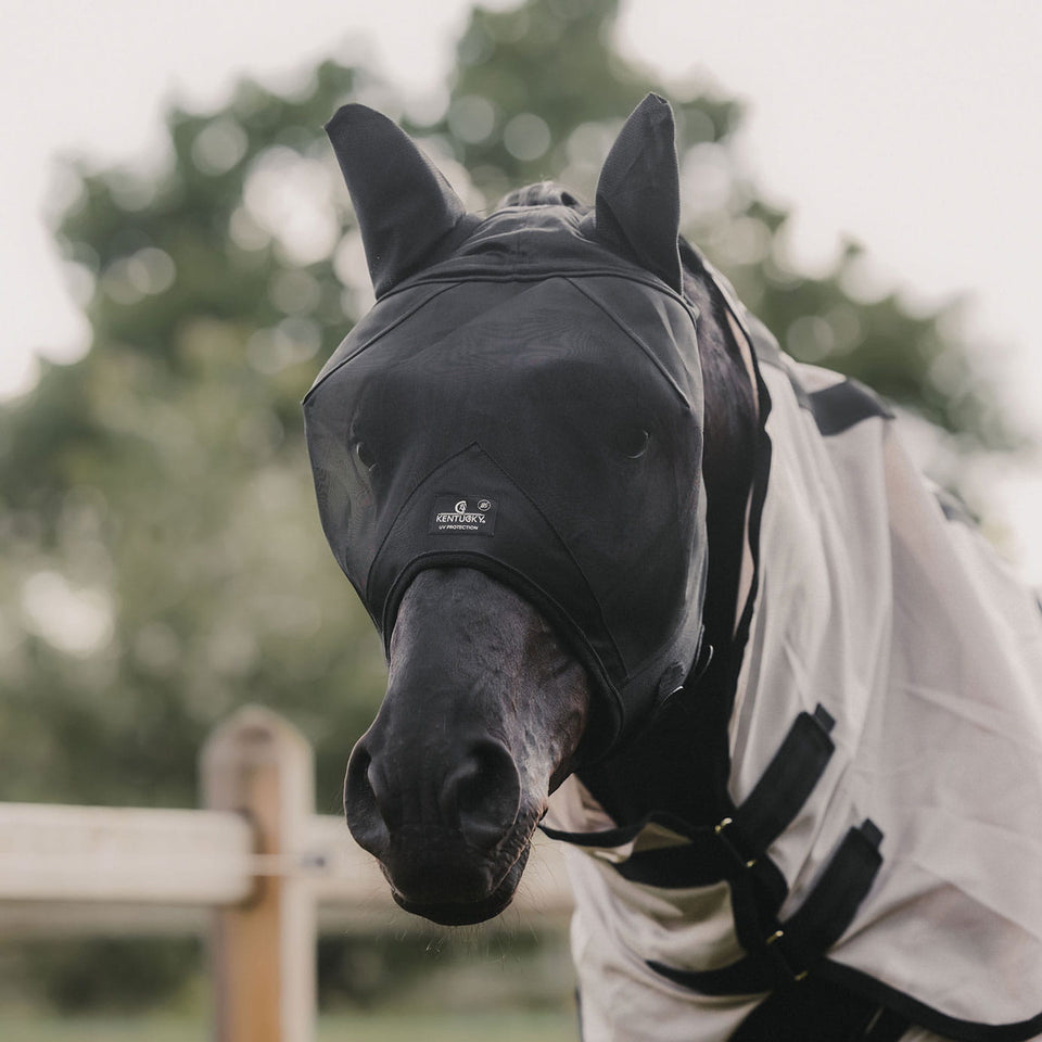 Kentucky Horsewear Fly Mask Classic with Ears - Black