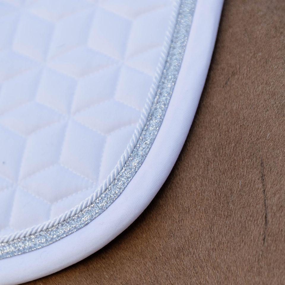 Kentucky Horsewear Glitter Rope Jumping Saddle Cloth - White/White
