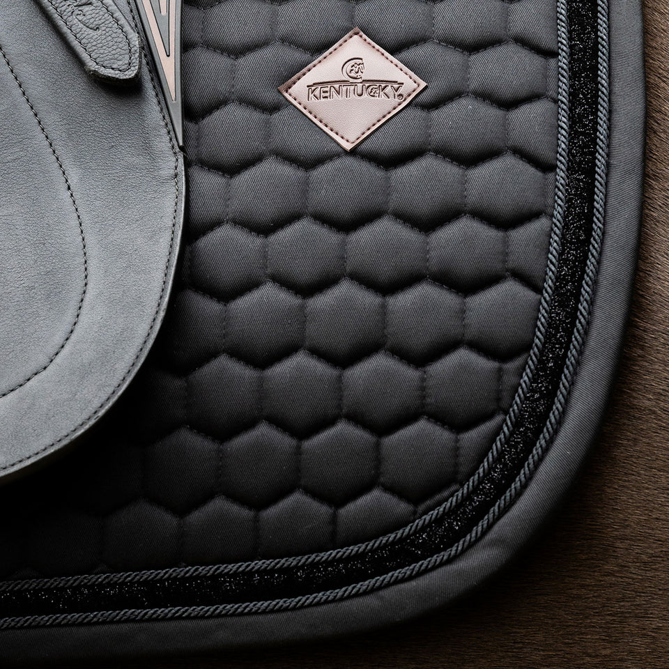 Kentucky Horsewear Glitter Band Dressage Saddle Cloth - Black