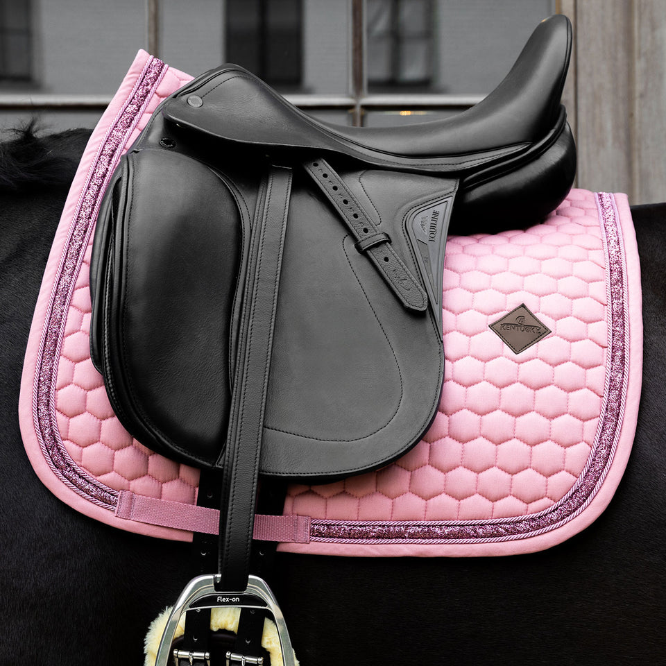 Kentucky Horsewear Glitter Band Dressage Saddle Cloth - Fuchsia