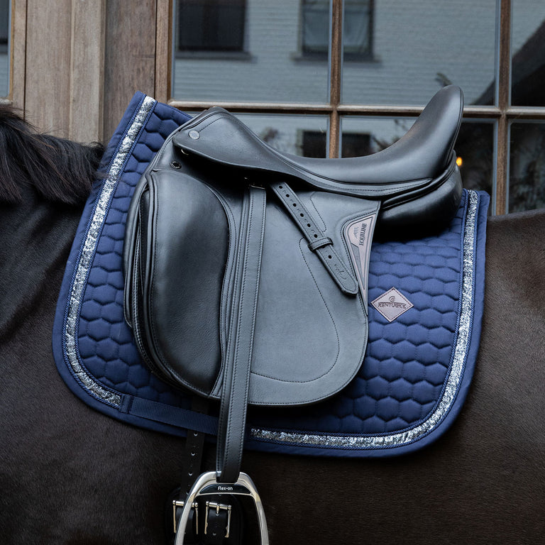 Kentucky Horsewear Glitter Band Dressage Saddle Cloth - Navy