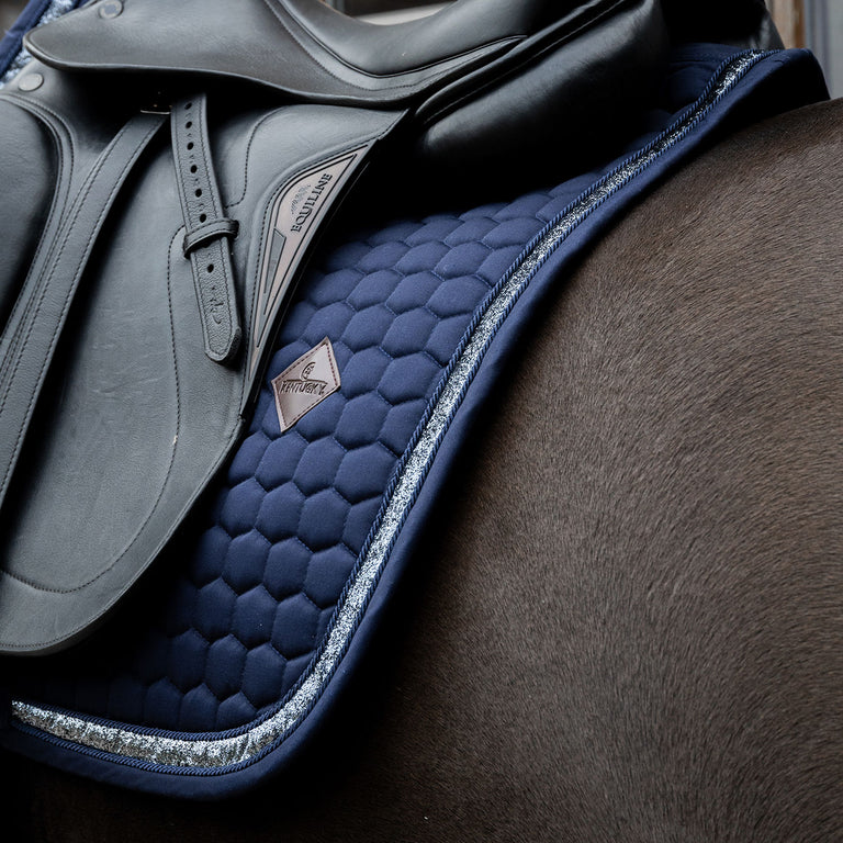 Kentucky Horsewear Glitter Band Dressage Saddle Cloth - Navy