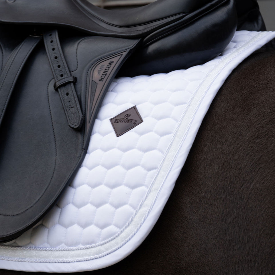 Kentucky Horsewear Glitter Band Dressage Saddle Cloth - White