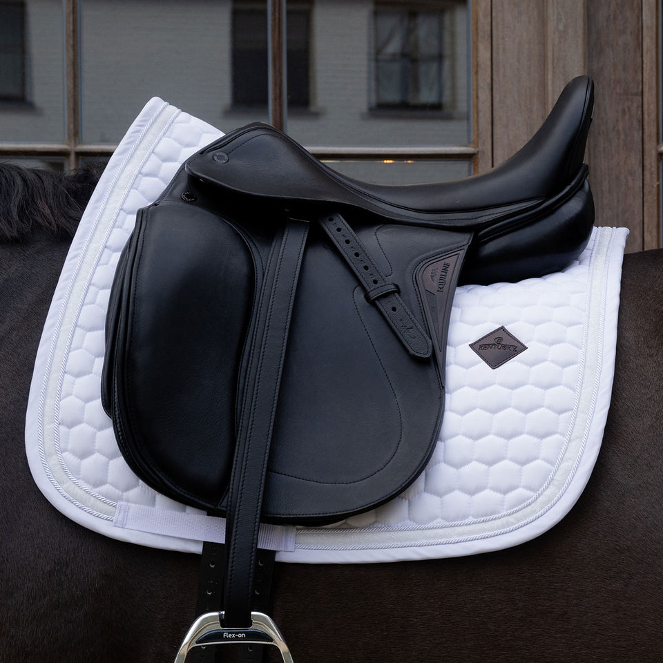 Kentucky Horsewear Glitter Band Dressage Saddle Cloth - White